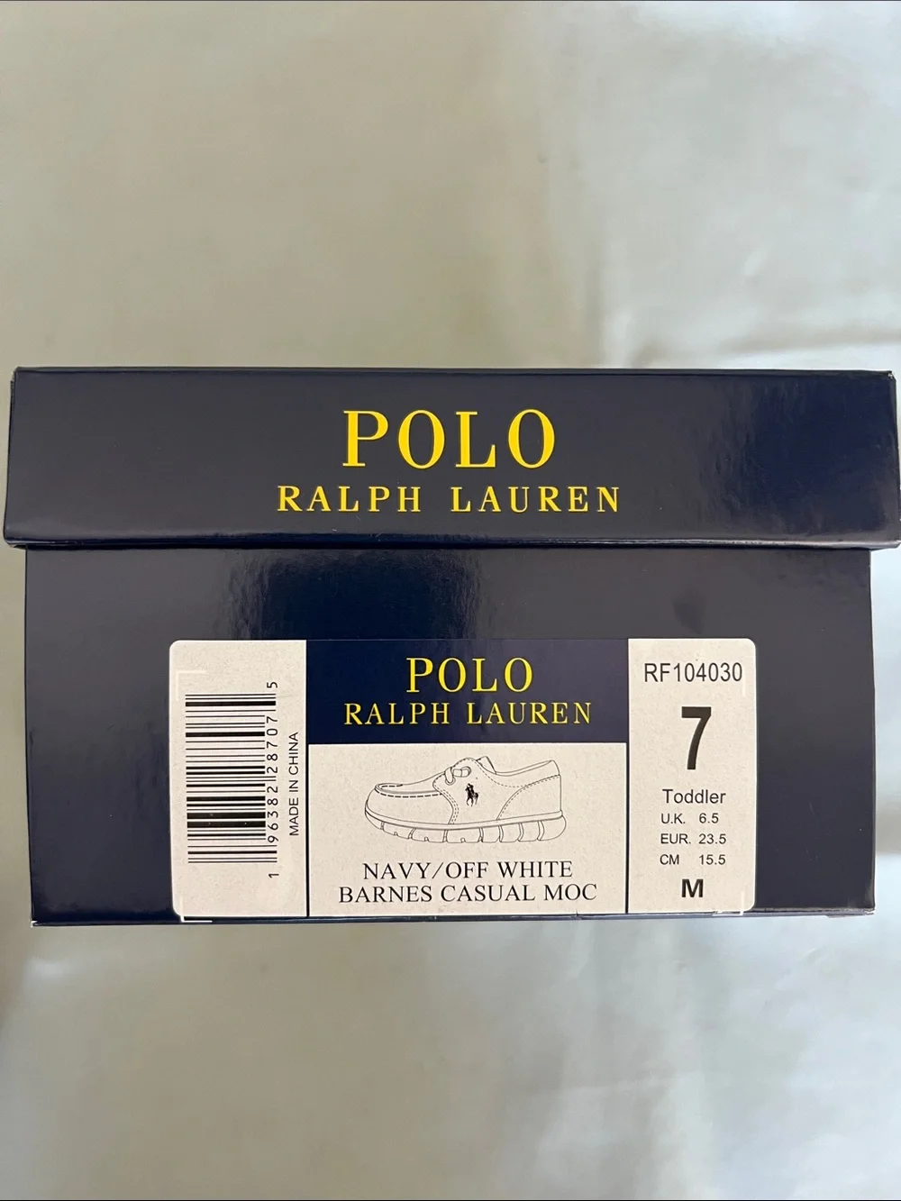 Ralph Lauren Navy Canvas Kids Slip-On Sneakers with White Sole